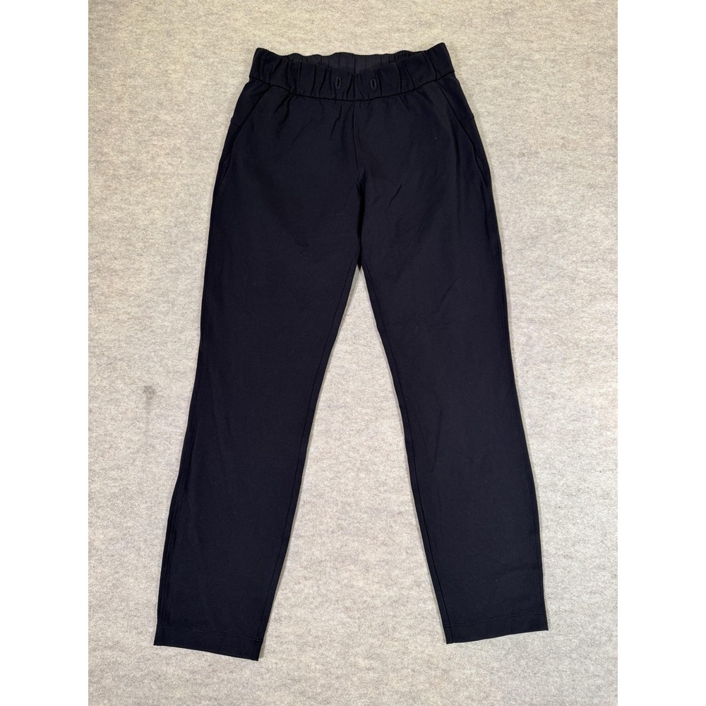 Lululemon Pants Womens 4 Black Jogger Elastic Waist Pockets Yoga Athletic Gym